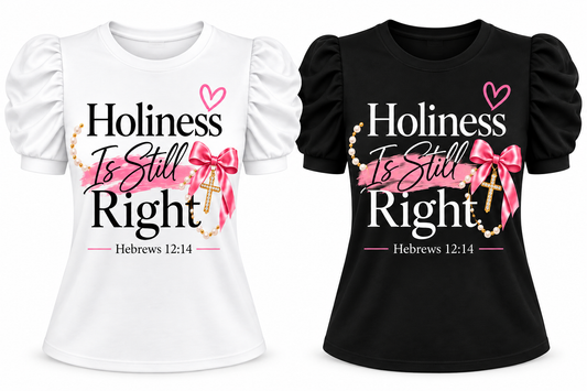Holiness Is Still Right puff-sleeve tee