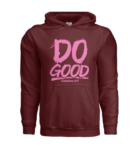 DO GOOD HOODIE Maroon With Pink